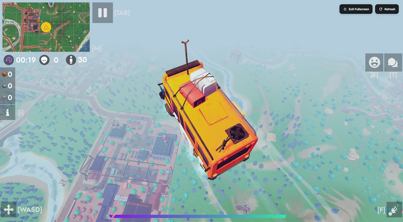 Fortzone gameplay screenshot showing intense 3D battle royale action with weapons, combat, and realistic environments